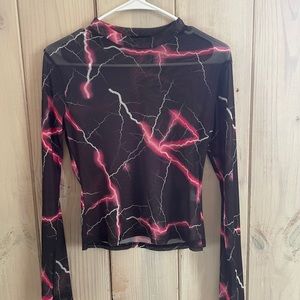 Sheer electric black top.